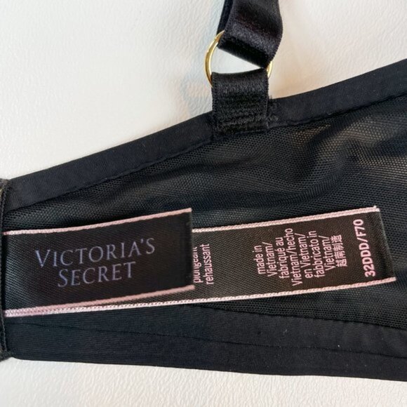 NWOT Victoria's Secret Bra 32DDD Very Sexy Uplift Plunge Black Lace B662 - Picture 6 of 7